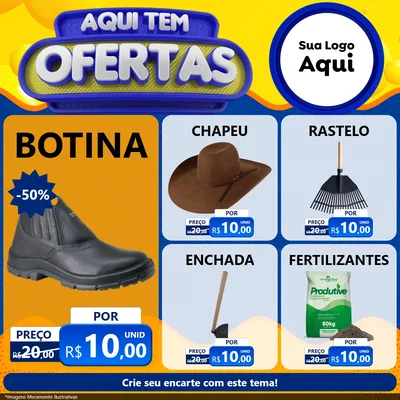 Modelo de Rede Social para Feed Facebook com o tema Aqui Tem Ofertas para Agropecuária