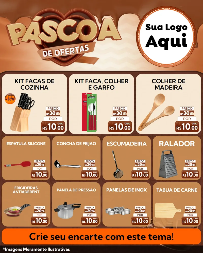 Modelo de Rede Social para Feed Instagram com o tema Páscoa de Ofertas para Utilidades Domésticas