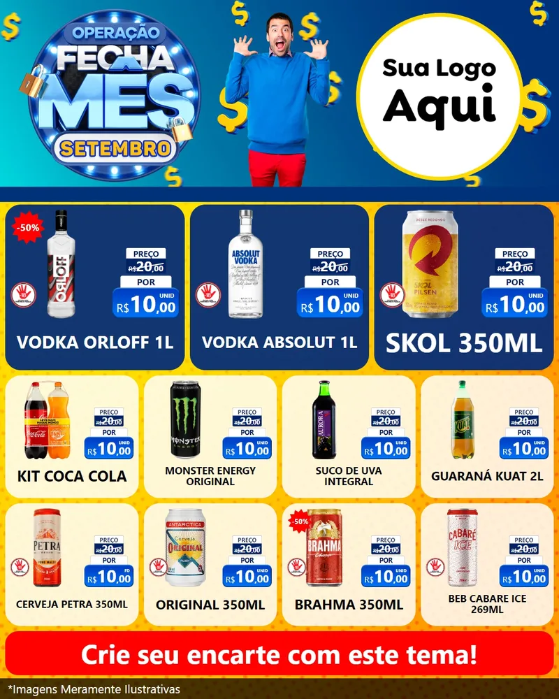 Modelo de Rede Social para Feed Instagram com o tema Operação Fecha Mês Setembro para Distribuidora de bebidas