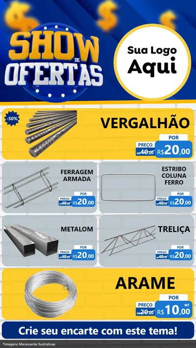 Modelo de TV para TV Vertical com o tema Show de Ofertas para Ferragens