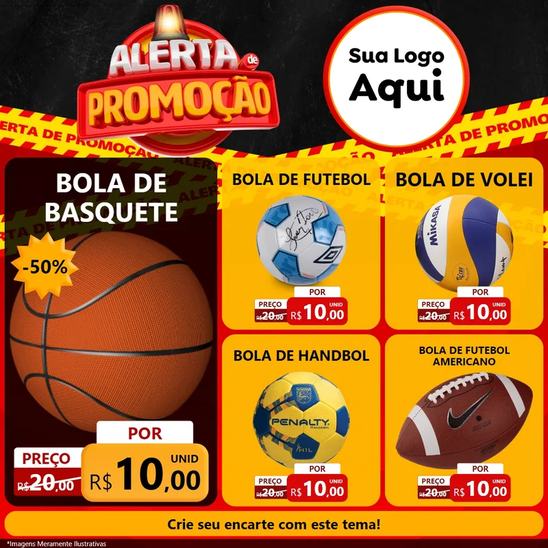 Modelo de Rede Social para Feed Facebook com o tema Alerta de Promoção para Artigos Esportivos