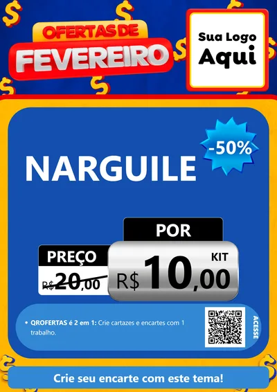 Modelo de Cartaz para Cartaz A4 Vertical com o tema Ofertas de Fevereiro para Tabacaria
