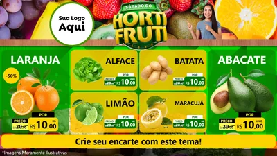 Modelo de TV para TV Horizontal com o tema Sábado do Hortifrúti para Hortifrúti