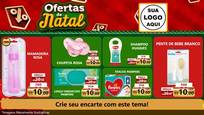 Modelo de TV para TV Horizontal com o tema Ofertas de Natal para Bebês