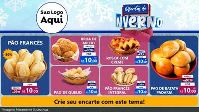 Modelo de TV para TV Horizontal com o tema Ofertas de Inverno para Padaria
