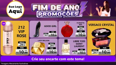 Modelo de TV para TV Horizontal com o tema Fim de Ano Promoções para Perfumes
