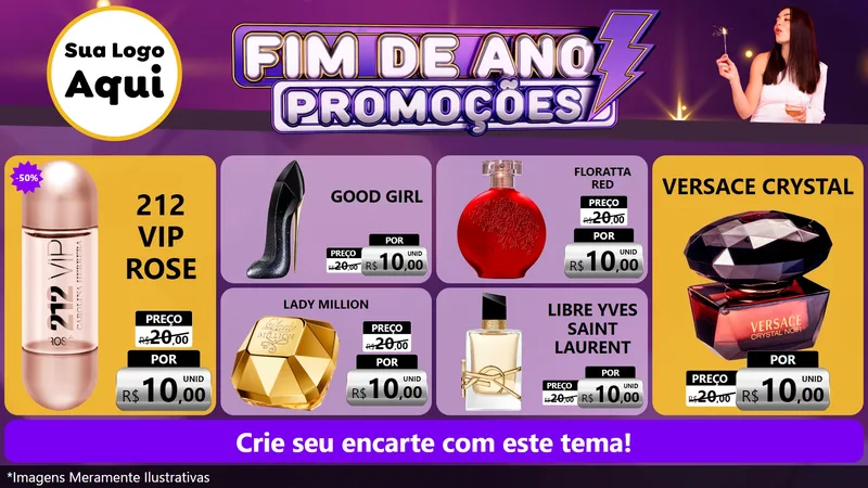 Modelo de TV para TV Horizontal com o tema Fim de Ano Promoções para Perfumes