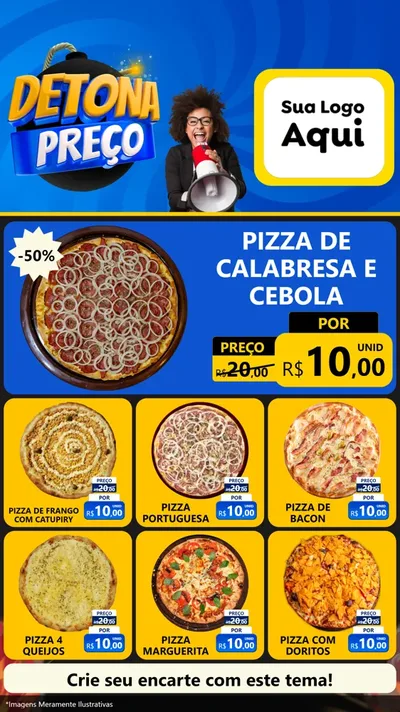 Modelo de Rede Social para Stories com o tema Detona Preços para Pizzaria