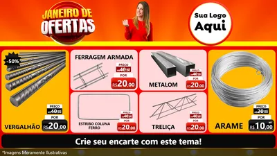 Modelo de TV para TV Horizontal com o tema Janeiro de Ofertas para Ferragens