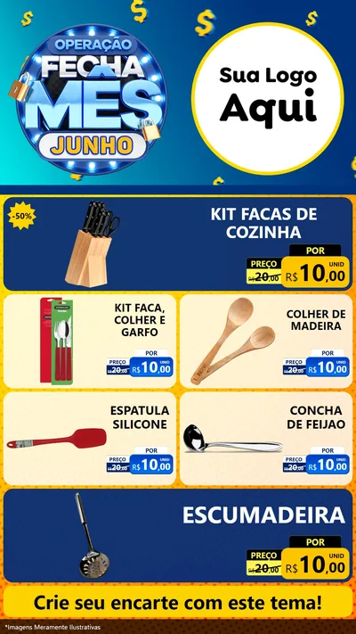 Modelo de TV para TV Vertical com o tema Operação Fecha Mês, Junho para Utilidades Domésticas
