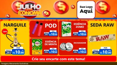 Modelo de TV para TV Horizontal com o tema Operação Julho Com Mais Economia para Tabacaria