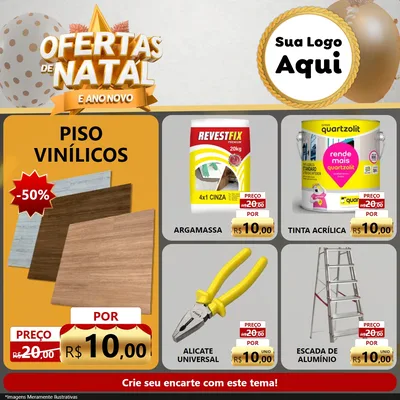 Modelo de Rede Social para Feed Facebook com o tema Ofertas De Natal E Ano Novo para Material para Construção
