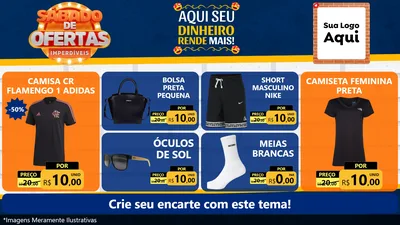 Modelo de TV para TV Horizontal com o tema Sábado de Ofertas Imperdíveis para Roupas e acessórios