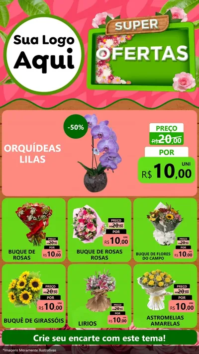 Modelo de Rede Social para Stories com o tema Super Ofertas- Jardinagem e Floricultura para Floricultura e jardim
