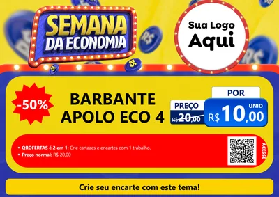 Modelo de Cartaz para Cartaz A4 Horizontal com o tema Semana da Economia para Armarinho e Aviamentos