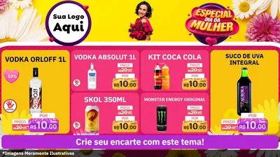 Modelo de TV para TV Horizontal com o tema Especial Dia da Mulher para Distribuidora de bebidas