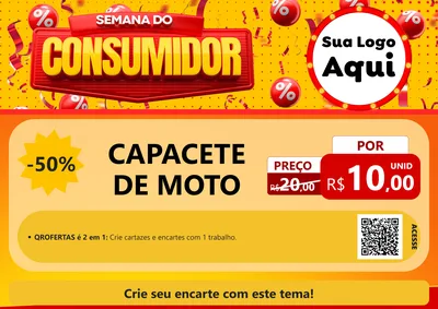 Modelo de Cartaz para Cartaz A4 Horizontal com o tema Semana do Consumidor para Moto peças