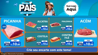 Modelo de TV para TV Horizontal com o tema Dia Dos Pais Repleto de Ofertas para Açougue
