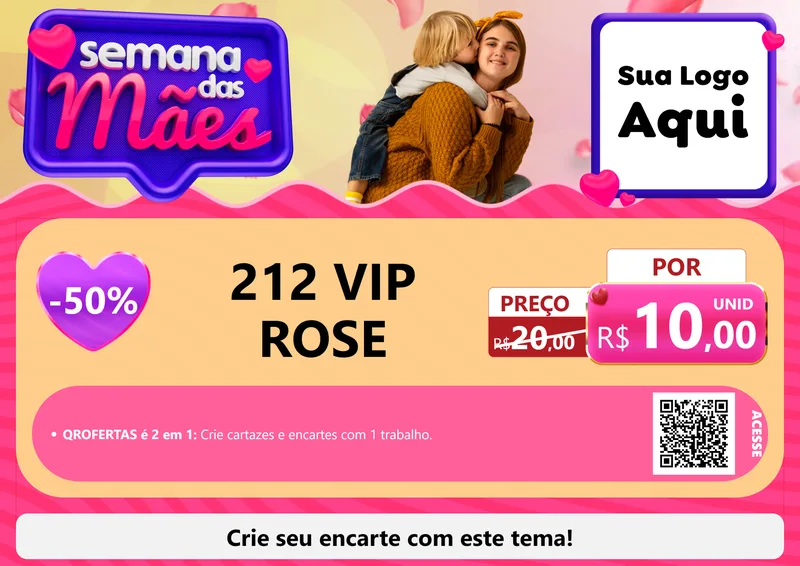 Modelo de Cartaz para Cartaz A4 Horizontal com o tema Semana das Mães para Perfumes