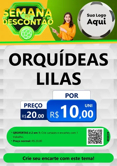 Modelo de Cartaz para Cartaz A4 Vertical com o tema Semana de Descontão - Copa para Floricultura e jardim