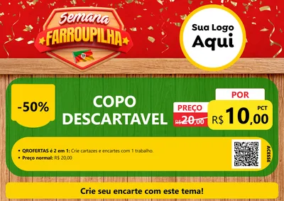 Modelo de Cartaz para Cartaz A4 Horizontal com o tema Semana Farroupilha para Embalagens
