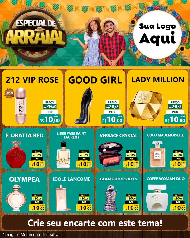 Modelo de Rede Social para Feed Instagram com o tema Especial De Arraial para Perfumes