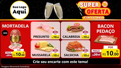 Modelo de TV para TV Horizontal com o tema Super Oferta Fim de Ano para Frios e Laticínios