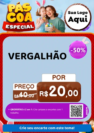 Modelo de Cartaz para Cartaz A4 Vertical com o tema Páscoa Especial para Ferragens