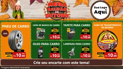 Modelo de TV para TV Horizontal com o tema Mega Saldão de Outono para Auto peças