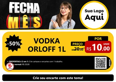 Modelo de Cartaz para Cartaz A4 Horizontal com o tema Fecha Mês para Distribuidora de bebidas