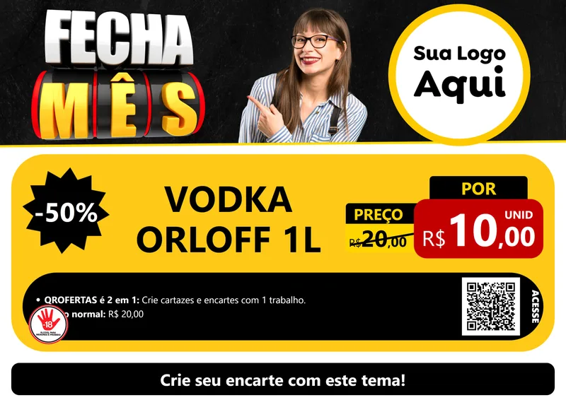 Modelo de Cartaz para Cartaz A4 Horizontal com o tema Fecha Mês para Distribuidora de bebidas