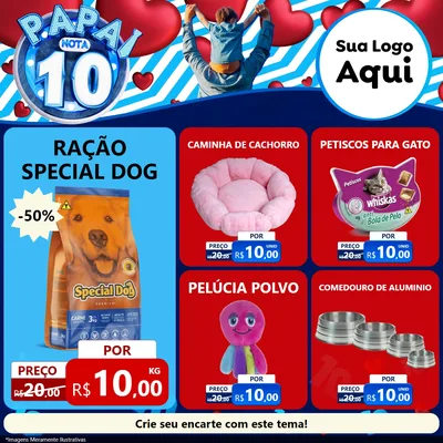 Modelo de Rede Social para Feed Facebook com o tema Papai Nota 10 para Pet Shop