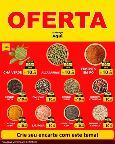 Modelo de Rede Social para Feed Instagram com o tema OFERTA - Vermelho Cartaz para Produtos Naturais