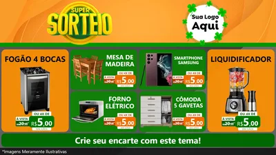 Modelo de TV para TV Horizontal com o tema Super Sorteio para Móveis e Eletro