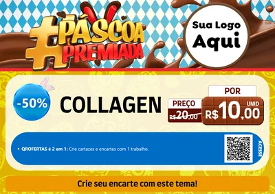 Modelo de Cartaz para Cartaz A4 Horizontal com o tema Páscoa Premiada para Suplementos alimentares