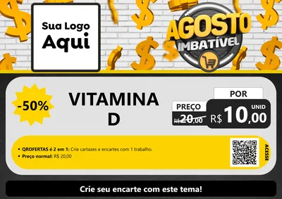 Modelo de Cartaz para Cartaz A4 Horizontal com o tema Agosto imbatível para Farmácia
