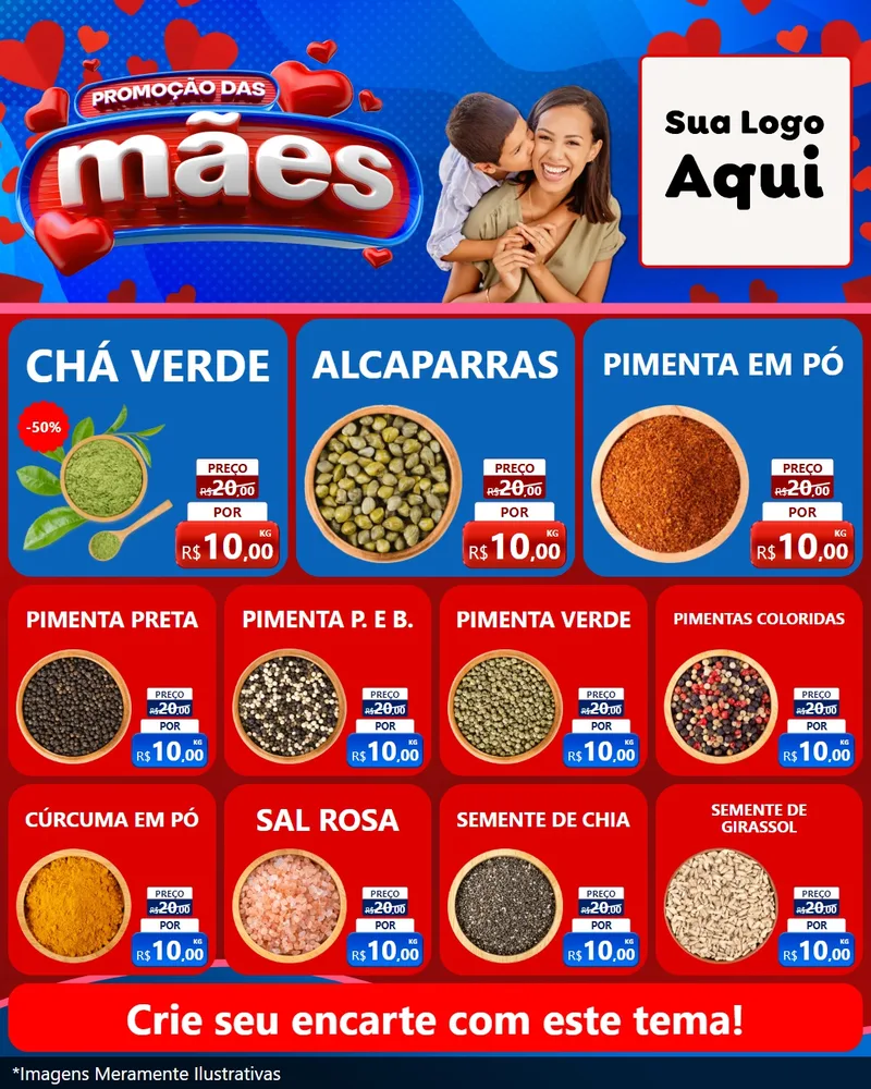 Modelo de Rede Social para Feed Instagram com o tema Promoção das Mães para Produtos Naturais
