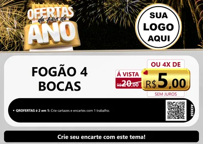 Modelo de Cartaz para Cartaz A4 Horizontal com o tema Ofertas de Fim de Ano para Móveis e Eletro