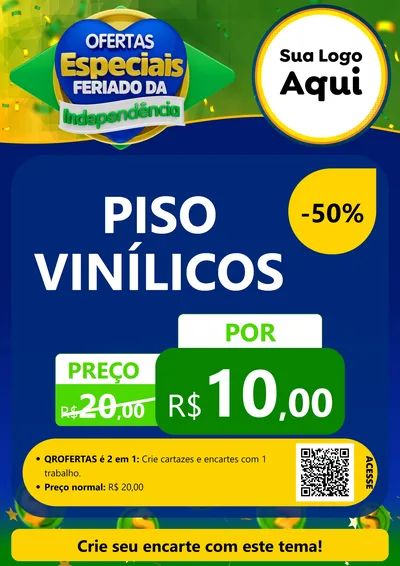 Modelo de Cartaz para Cartaz A4 Vertical com o tema Ofertas Especiais Feriado da Independência para Material para Construção
