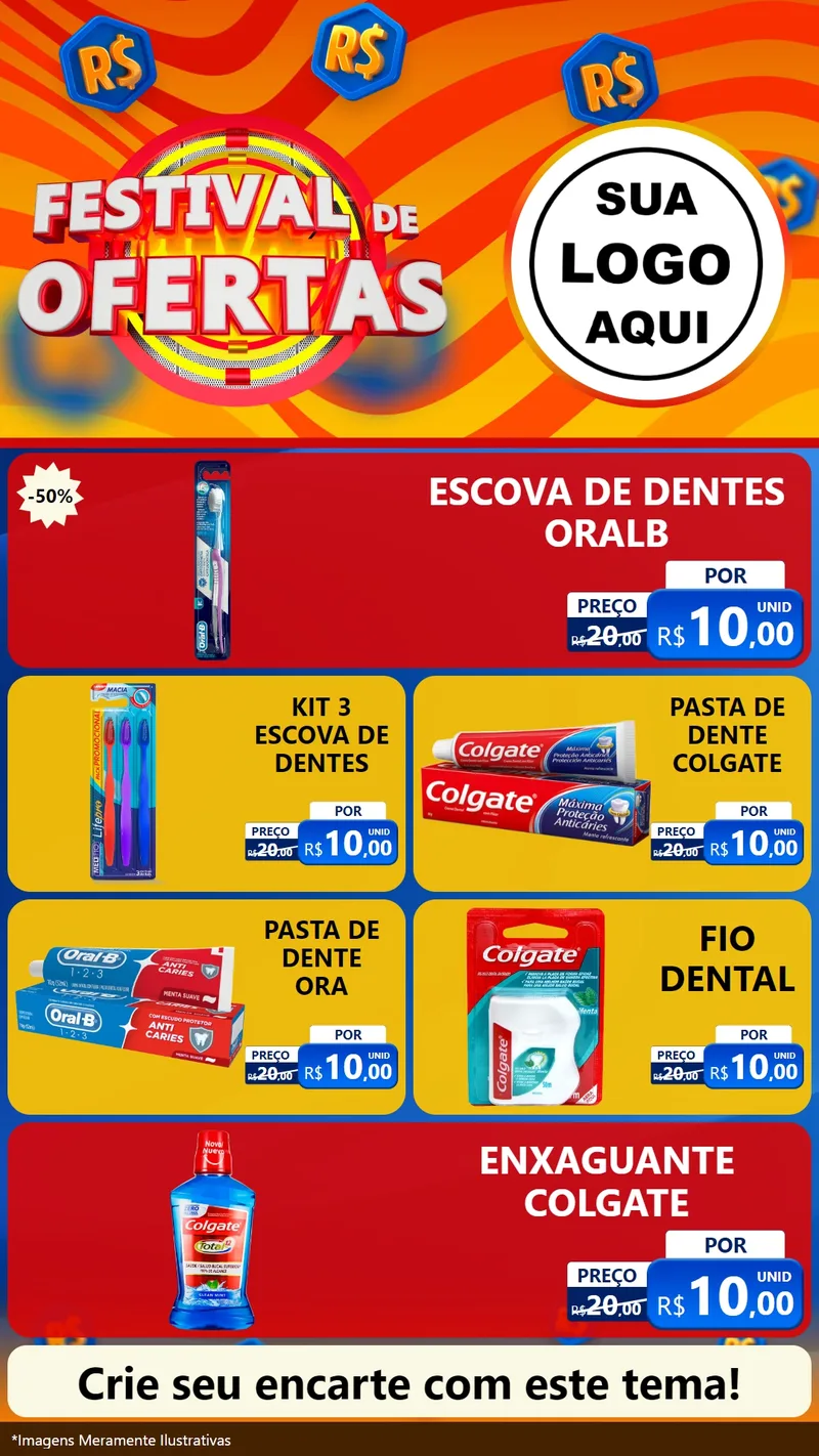 Modelo de TV para TV Vertical com o tema Festival de Ofertas para Higiene Pessoal