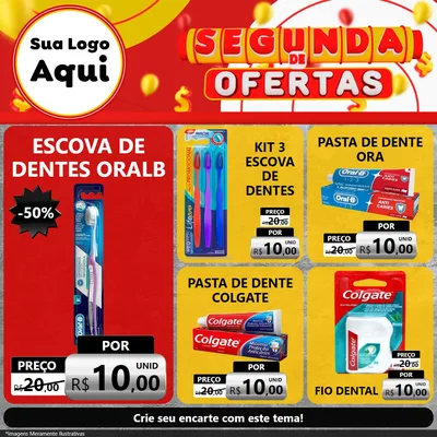 Modelo de Rede Social para Feed Facebook com o tema Segunda de Ofertas para Higiene Pessoal