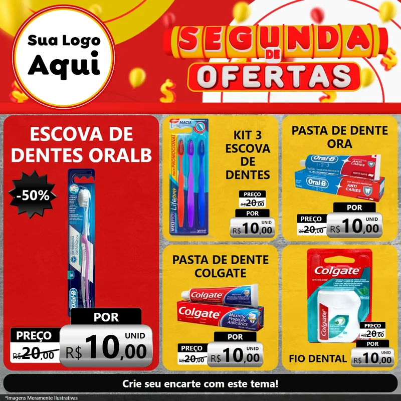 Modelo de Rede Social para Feed Facebook com o tema Segunda de Ofertas para Higiene Pessoal