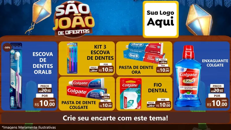 Modelo de TV para TV Horizontal com o tema São João Ofertas Imbatíveis! - Junina para Higiene Pessoal