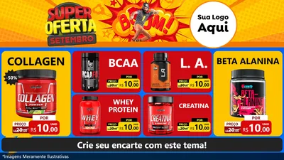 Modelo de TV para TV Horizontal com o tema Super Oferta Setembro para Suplementos alimentares