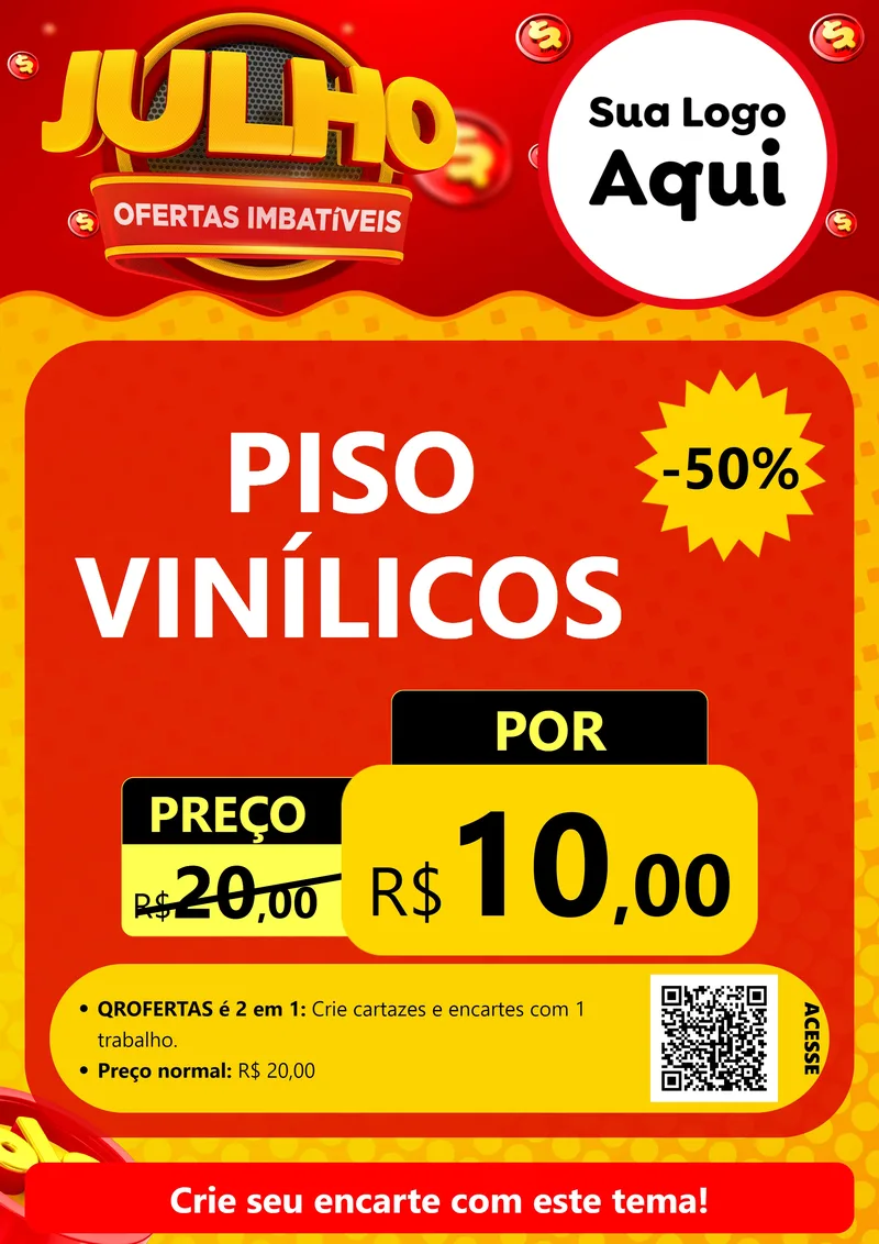Modelo de Cartaz para Cartaz A4 Vertical com o tema Julho Ofertas Imbatíveis para Material para Construção