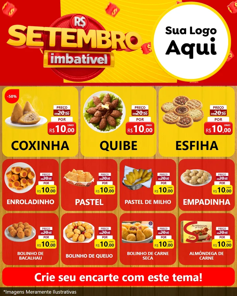 Modelo de Rede Social para Feed Instagram com o tema Setembro Imbatível para Salgadaria