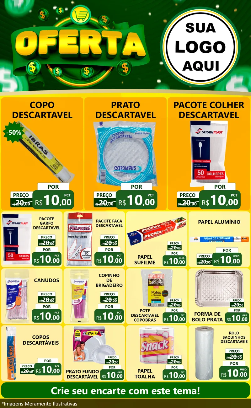 Modelo de Encarte para Encarte Grande com o tema Oferta para Embalagens