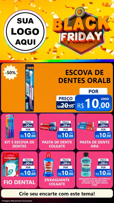 Modelo de Rede Social para Stories com o tema Black Friday para Higiene Pessoal