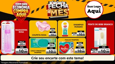 Modelo de TV para TV Horizontal com o tema Fecha Mês para Bebês