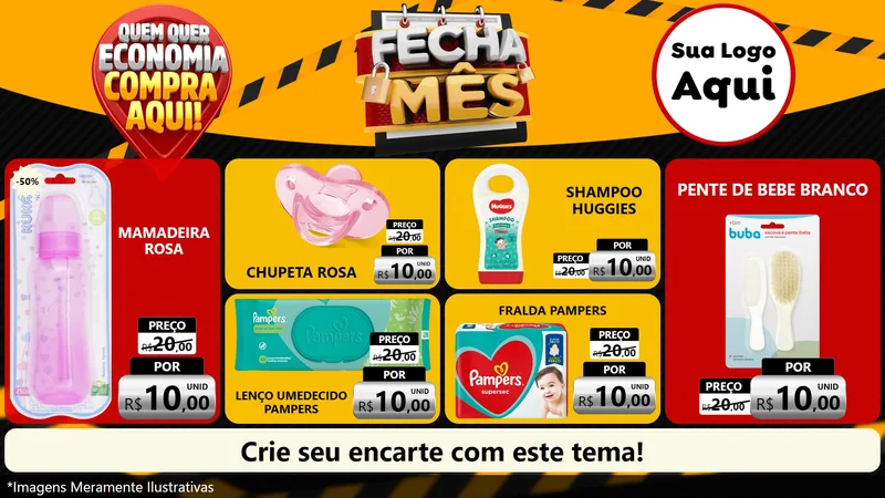 Modelo de TV para TV Horizontal com o tema Fecha Mês para Bebês